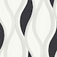 image 1 of Direct Wallpapers Wave Textured Wallpaper - Black/White/Silver - 10m x 53cm Black