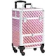 image 1 of Yaheetech Aluminum Makeup Train Case with Slide-Out Drawer Black Pink | Glitter Pink