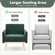 image 5 of COSTWAY Modern Sofa Accent Chair Upholstered Armchair Green