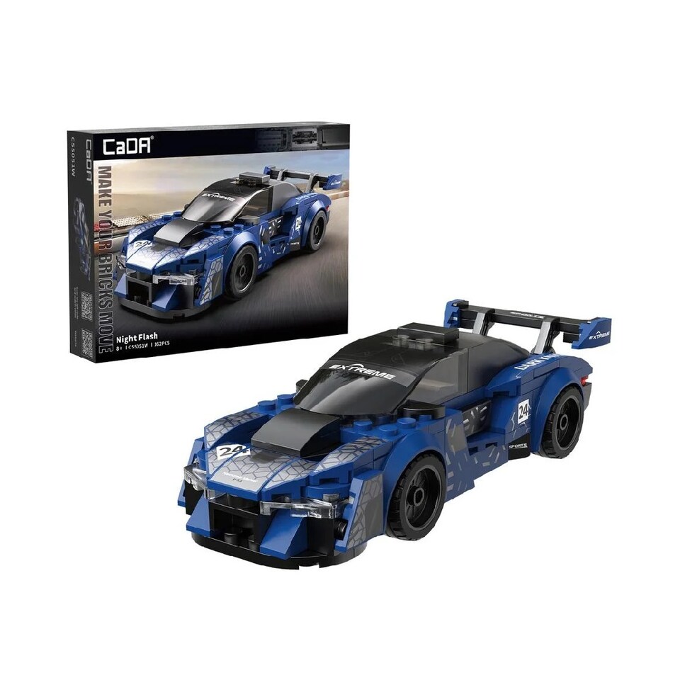 image 1 of CaDa Night Flash Black And Blue Sports Car 162 Pieces