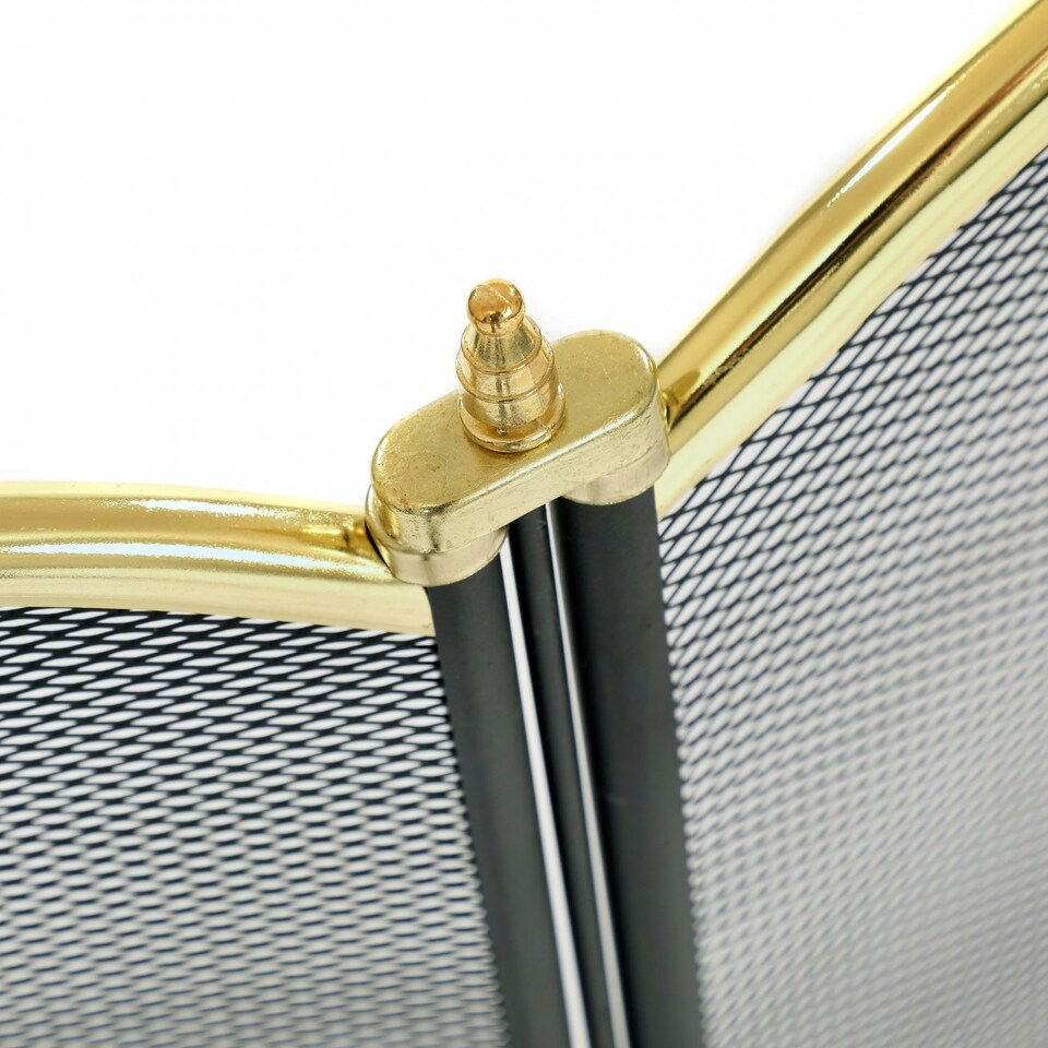 image 1 of Oypla Heavy Duty Steel 3 Panel Fire Screen Spark Guard