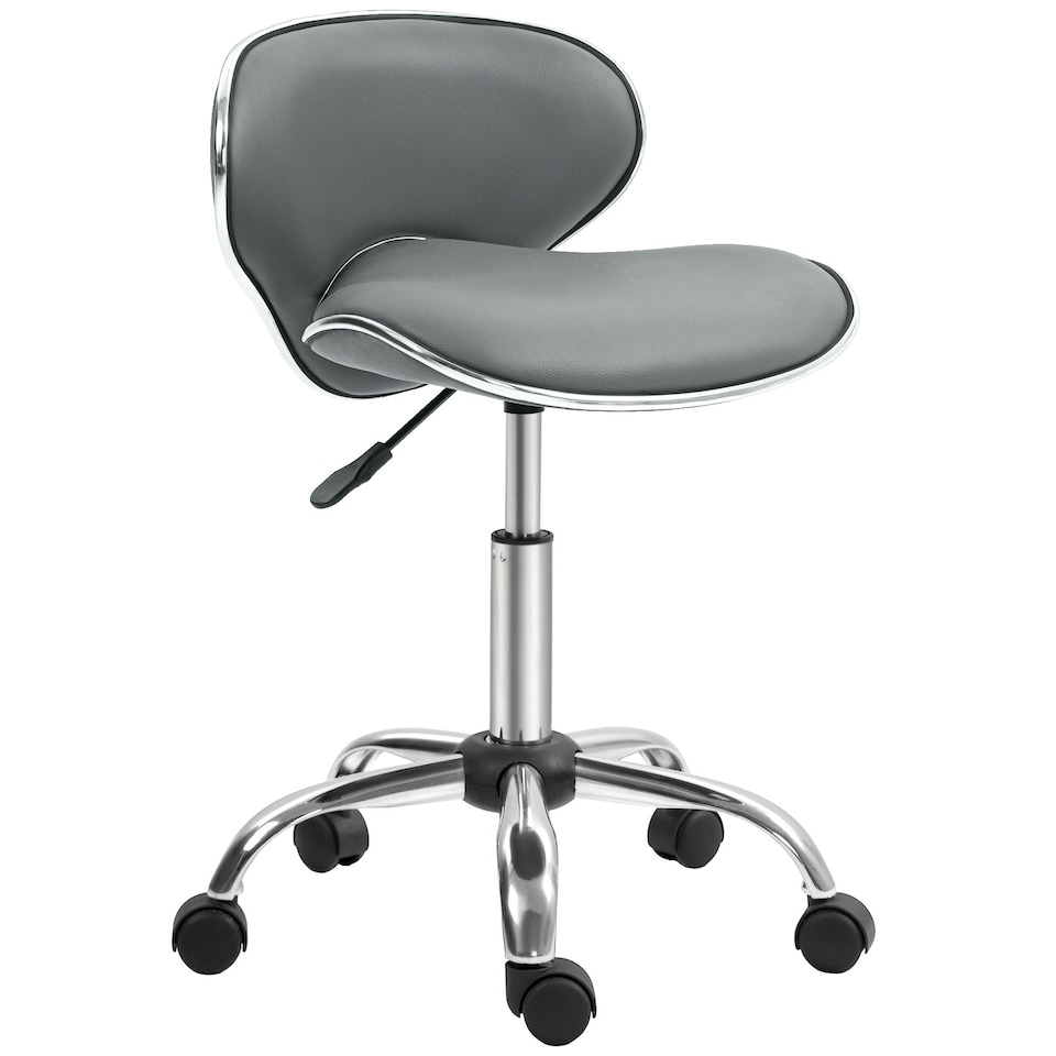image 1 of HOMCOM Office Chair Beauty Salon Rolling Technician Stool Chair Grey