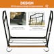 image 4 of Outsunny Foldable Firewood Log Holder Wood Storage Rack Outdoor Indoor, Black