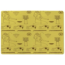 Pattern of Egyptian hieroglyphics (Rug) Yellow | XL: 160x230cm