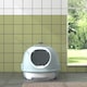 image 9 of PawHut Futuristic Capsule-Shaped Cat Litter Box w/ 2 Doors Scoop Drawer Blue