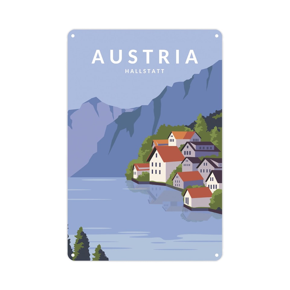 image 1 of Destination Art Portrait Metal Wall Plaque - Home Décor Gift - Austria