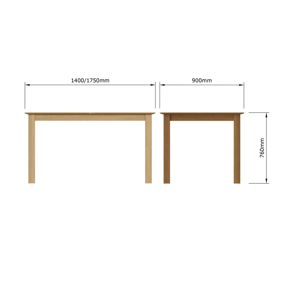 image 1 of Taberno Oak Large 1.4M Extending Dining Table Natural Orange