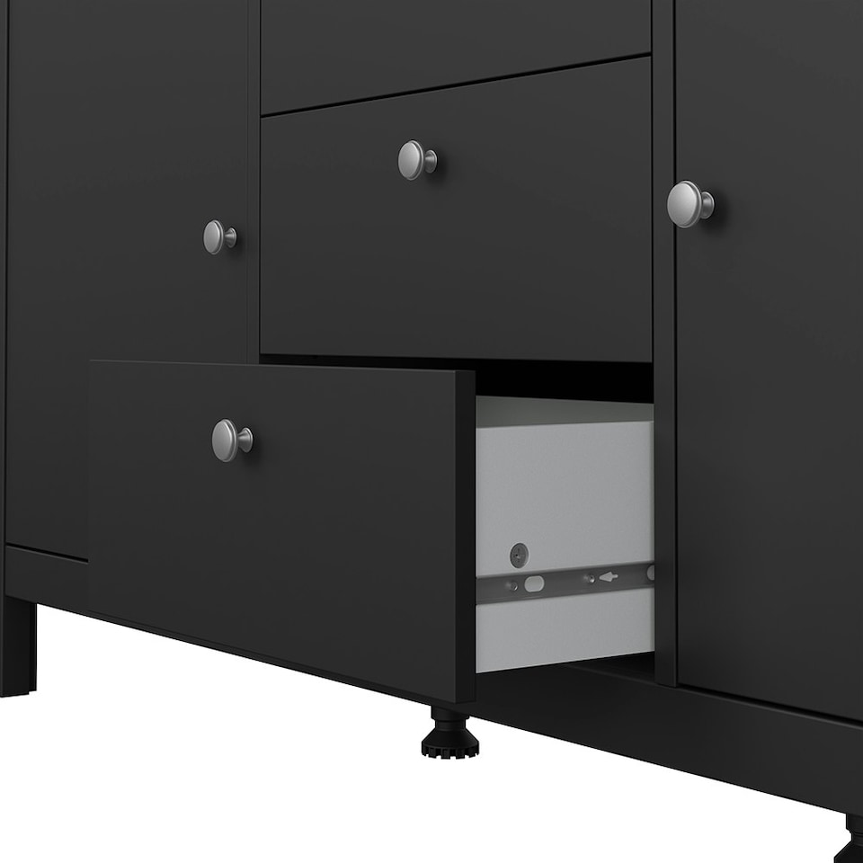 image 1 of Madrid Sideboard 2 Doors 3 Drawers in Matt Black