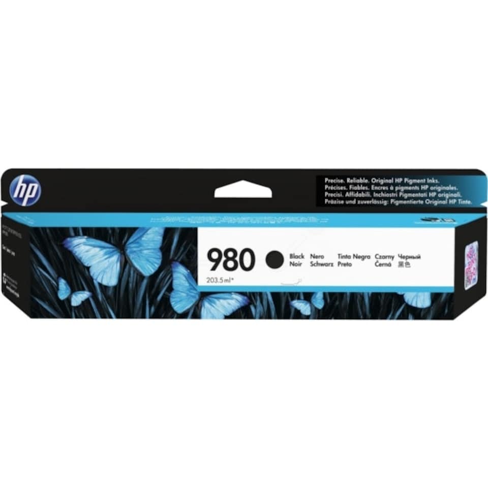 HP 980 Black Standard Capacity Ink Cartridge 204ml for HP OfficeJet Enterprise Color X555/X585 - D8J10A N/A