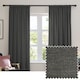 image 1 of Furn Soft Chenille Blackout Pencil Pleat Curtain Pair, 117cm width x 137cm drop | Grey | Charcoal | (W) 117cm x (L) 137cm | 1