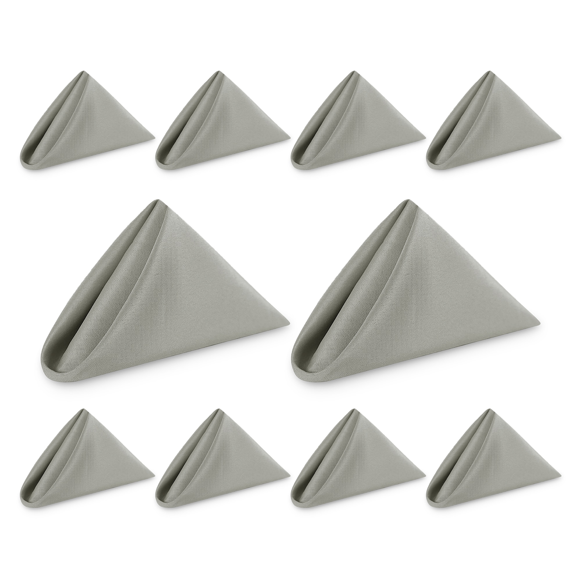 Neel Blue 20 Inch Polyester Table Napkins, Reusable, Wrinkle-Resistant Cloth Napkins, 10pcs in Grey