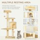 image 3 of PawHut Pet Activity Centre Cat Tree Condo with Scratching Post 4-Tier Beige