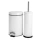 image 1 of Harbour Housewares Round Toilet Brush & Bin Set - White White