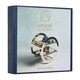 image 8 of Artesà 2-Tier Brass Geometric Serving Stand with Slate Black