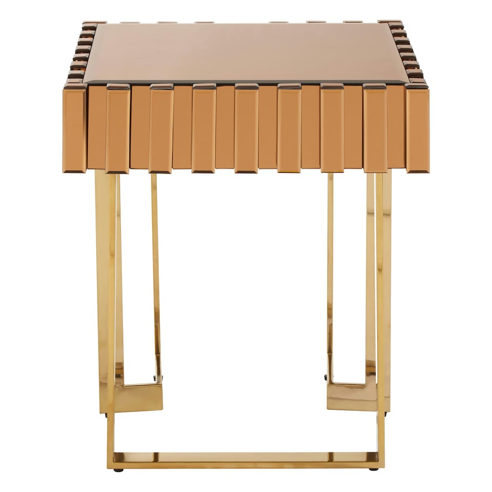image 1 of Interiors by Premier Modern Design Side Table, Spacious Nesting Table For Patio, Classic Bedside Table, Distinctive Square Table | Gold