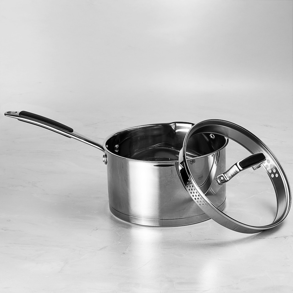 image 1 of ProChef 20cm Stainless Steel Saucepan with Glass Lid Induction & Oven Safe Silver