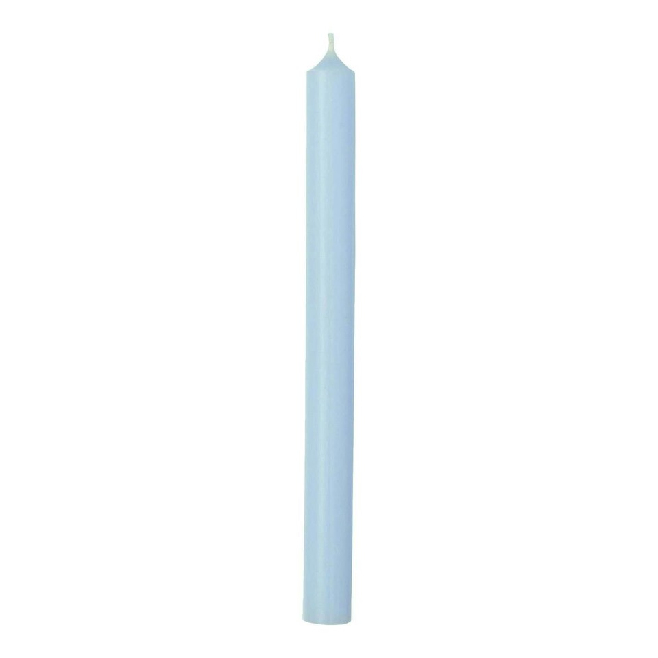 IHR Dinner Candle Tall Solid Coloured Unscented 25cm Skylight Blue