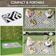 image 3 of Outsunny 121x182cm Reversible Outdoor Rug Portable Plastic Straw RV Camping Mat | Black | Black