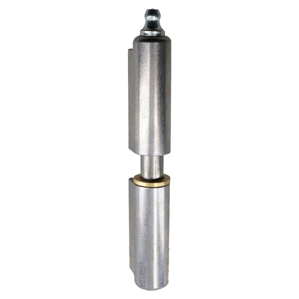 image 1 of Lift Off Bullet Hinge with Grease Nipple Weld On Brass Bush 15x100mm Door Silver