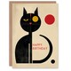 image 1 of Abstract Mid Century Modern Cat Lover Man Him Birthday Card