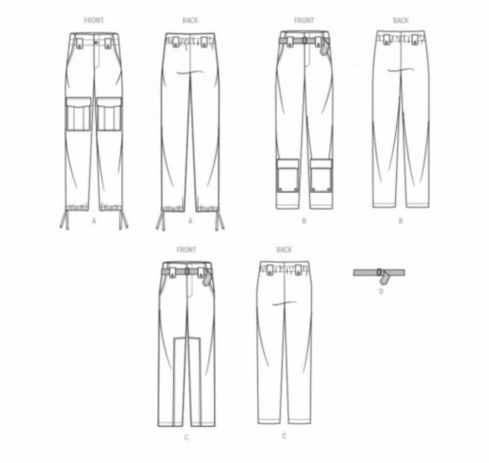 image 1 of Simplicity 9852 Paper Sewing Pattern – Women’s Trousers & Belts, Size Y5 (18–20–22–24–26), Intermediate