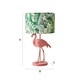 image 6 of ValueLights Pink Velvet Flamingo Bedside Table Lamp with Tropical Palm Leaf Drum Lampshade Animal Light - Bulb Included Pink