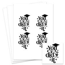 Graduation You Did It Square Stickers 95mm - Sheet of 4