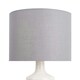 image 4 of Ripple - Off White Ribbed Ceramic Table Lamp with Grey Fabric Shade White | Grey