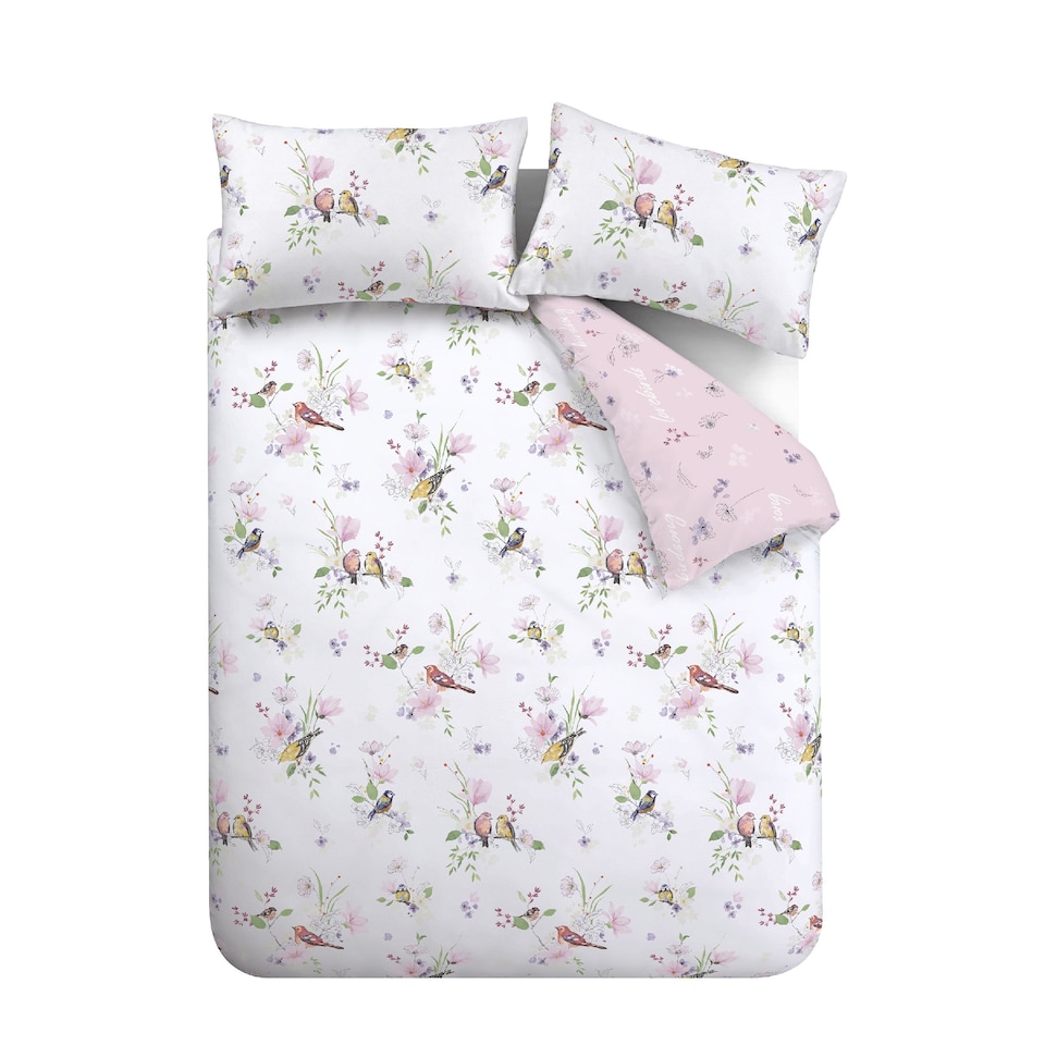 image 1 of Songbird Reversible Duvet Cover Set | Pink
