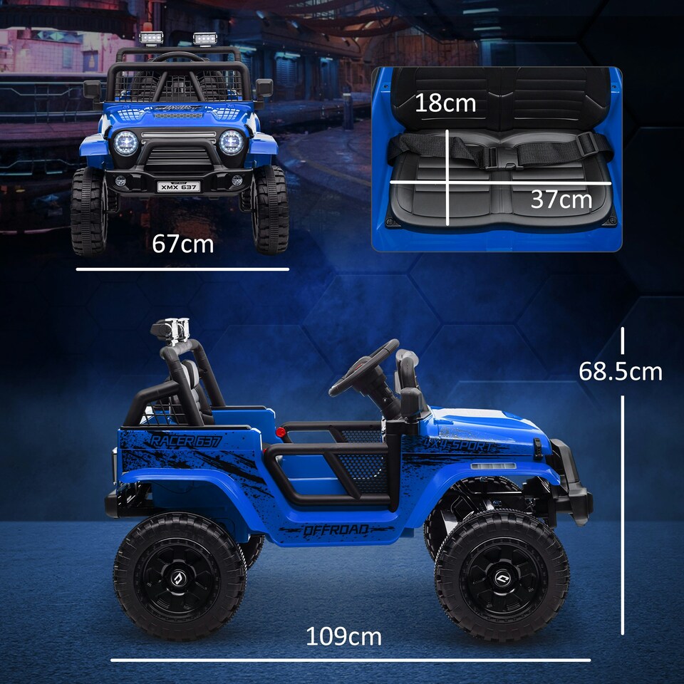 image 1 of AIYAPLAY Kids Ride On Car, 12V Electric Truck w/ Suspension, Blue