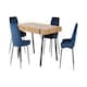image 1 of Treviso Dining Set with Avery Chairs - Light Oak Effect/Black/Sapphire Blue Velvet Brown