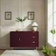 image 1 of OHS Ribbed Sideboard Table Modern Drawer Shelf Cabinet Storage