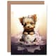 image 1 of Teacup Yorkshire Terrier Dog Lovers Watercolour Art Card
