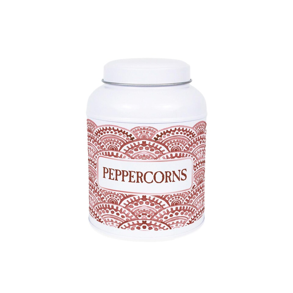 image 1 of Painted Scales Peppercorn Canister - Small Domed Lid Kitchen Storage Jar