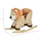 image 7 of HOMCOM Kids Rocking Lion Plush Ride On Seat w/ Sound Button Wood Base Seat Belt