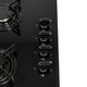 image 5 of SIA GHG612BL 60cm Black 4 Burner Gas On Glass Hob With Enamel Pan Stands & FFD