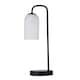 image 2 of Set of 2 Victoria - Black Touch Lamps with Frosted Glass Shades | Black | White | Large | 2