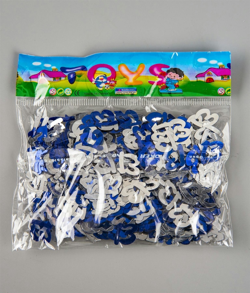 image 1 of 13th Birthday Confetti Blue & Silver 1 pack x 14 grams birthday decoration Foil Metallic 1 pack