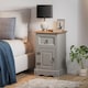 image 1 of Mercers Furniture Corona Grey Wax Narrow Pot Cupboard Bedside Cabinet 1 Door 1 Drawer Table Solid Wood Pine Wooden Bedroom with Mexican Styling