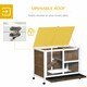 image 4 of PawHut Wood Rabbit Hutch Bunny Cage Pet House Indoor W/ Tray Ramp, Brown