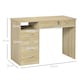 image 3 of HOMCOM Computer Desk, Home Office Desk with Lockable Drawer, Storage Shelf for Study Bedroom, 110 x 50 x 76 cm, Oak