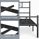 image 5 of Yaheetech 4ft6 Double Metal-Framed Bed Base with Storage Black