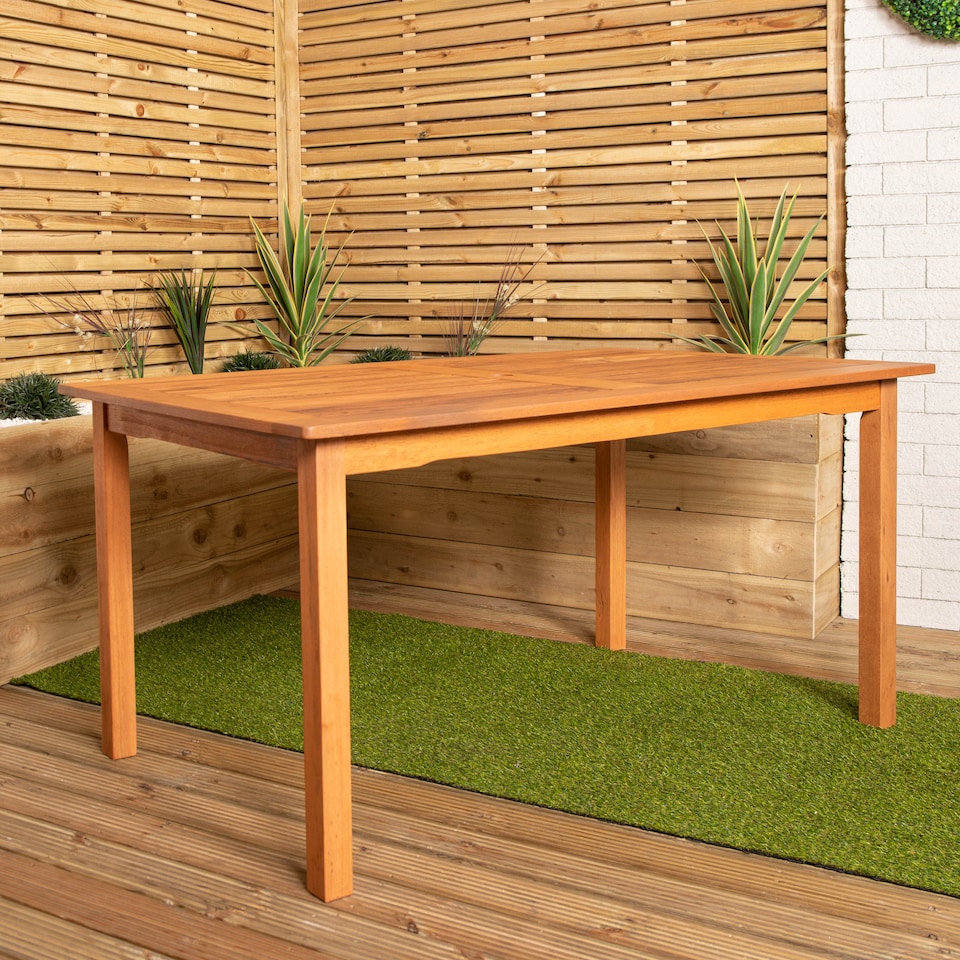 image 1 of Grasmere Outdoor 6 Person Rectangular Wooden Garden Patio Table
