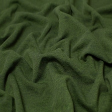 Minerva Core Range Green Melange Polycotton Fleece Back Sweatshirt Stretch Knit Fabric for Dressmaking, 150cm / 59" Wide - per metre