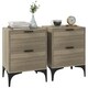 image 1 of HOMCOM Bedside Tables Set of 2 with 2 Drawers for Bedroom, Living Room, Black
