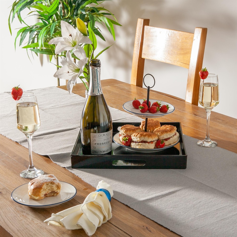 image 1 of Argon Tableware 3x Serving Trays - 33cm - Square Tray Metallic Decorative Breakfast Tray Melamine Food Tray | Black | Black | One Size | 3