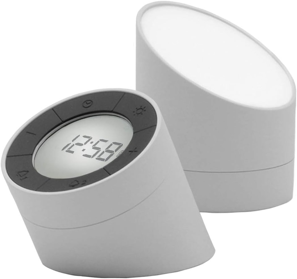 image 1 of Acctim Jowie Dual Digital Alarm Clock & Nightlight Superbrite Crescendo Alarm Touch Sensor | Grey | Grey