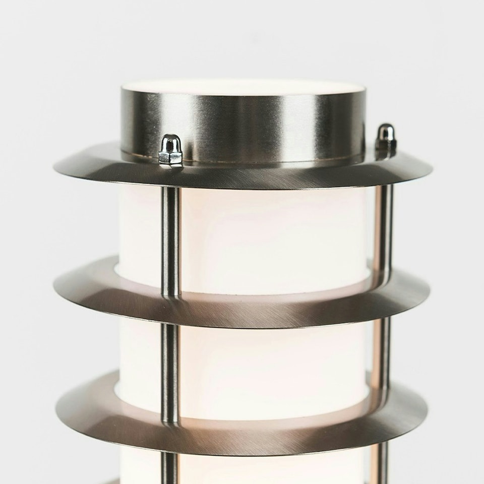 image 1 of ValueLights Modern Integrated LED Outdoor Stainless Steel Bollard Lantern Post Light