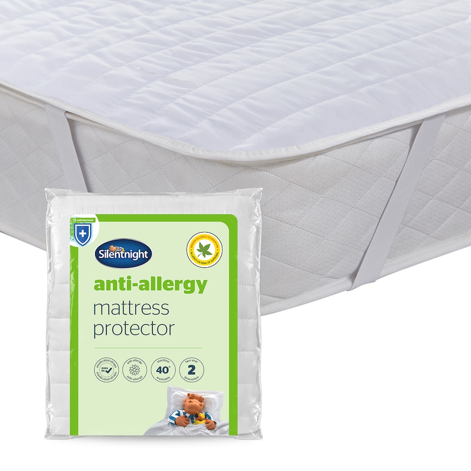 image 1 of Silentnight Anti-Allergy Mattress Protector, King | White | 1