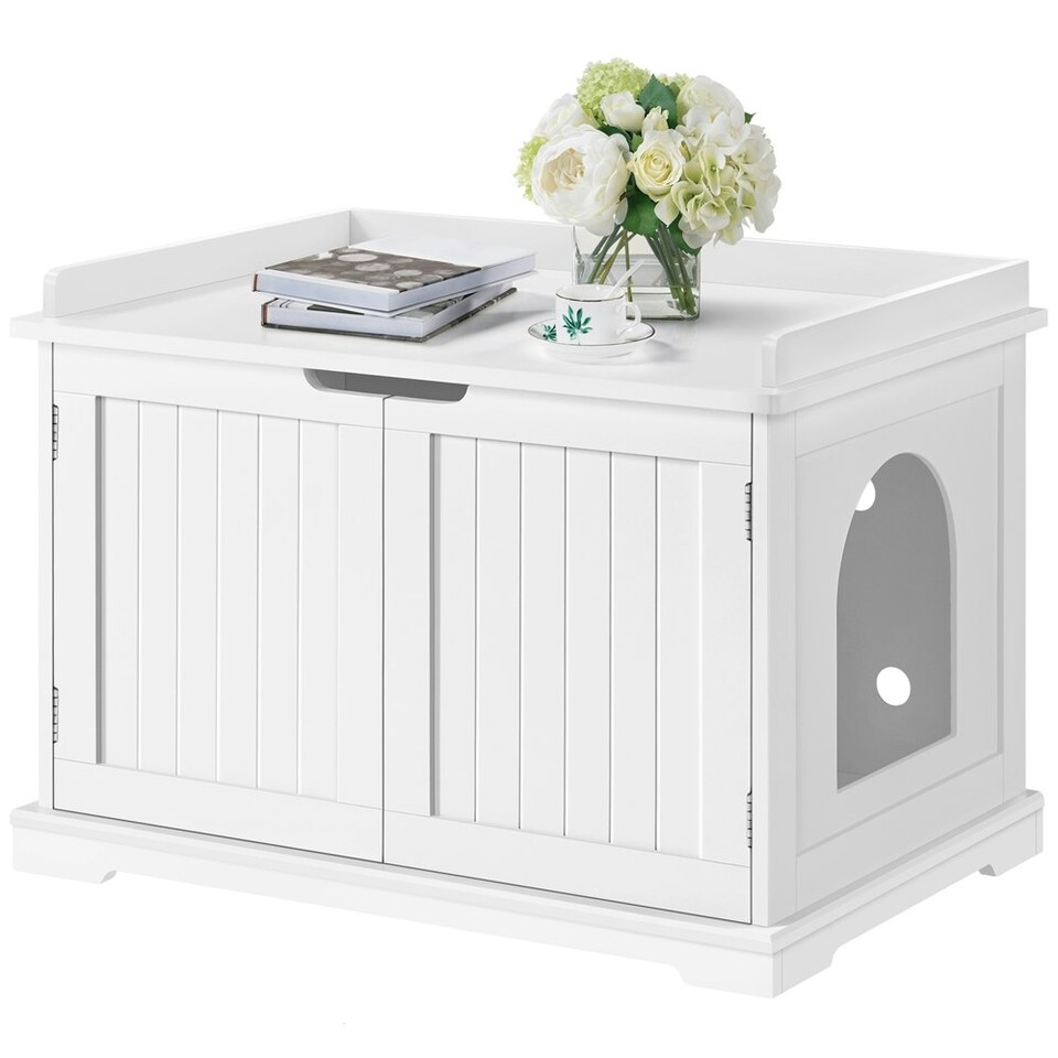 image 1 of Yaheetech Cat Decorative Litter Box White | One Size